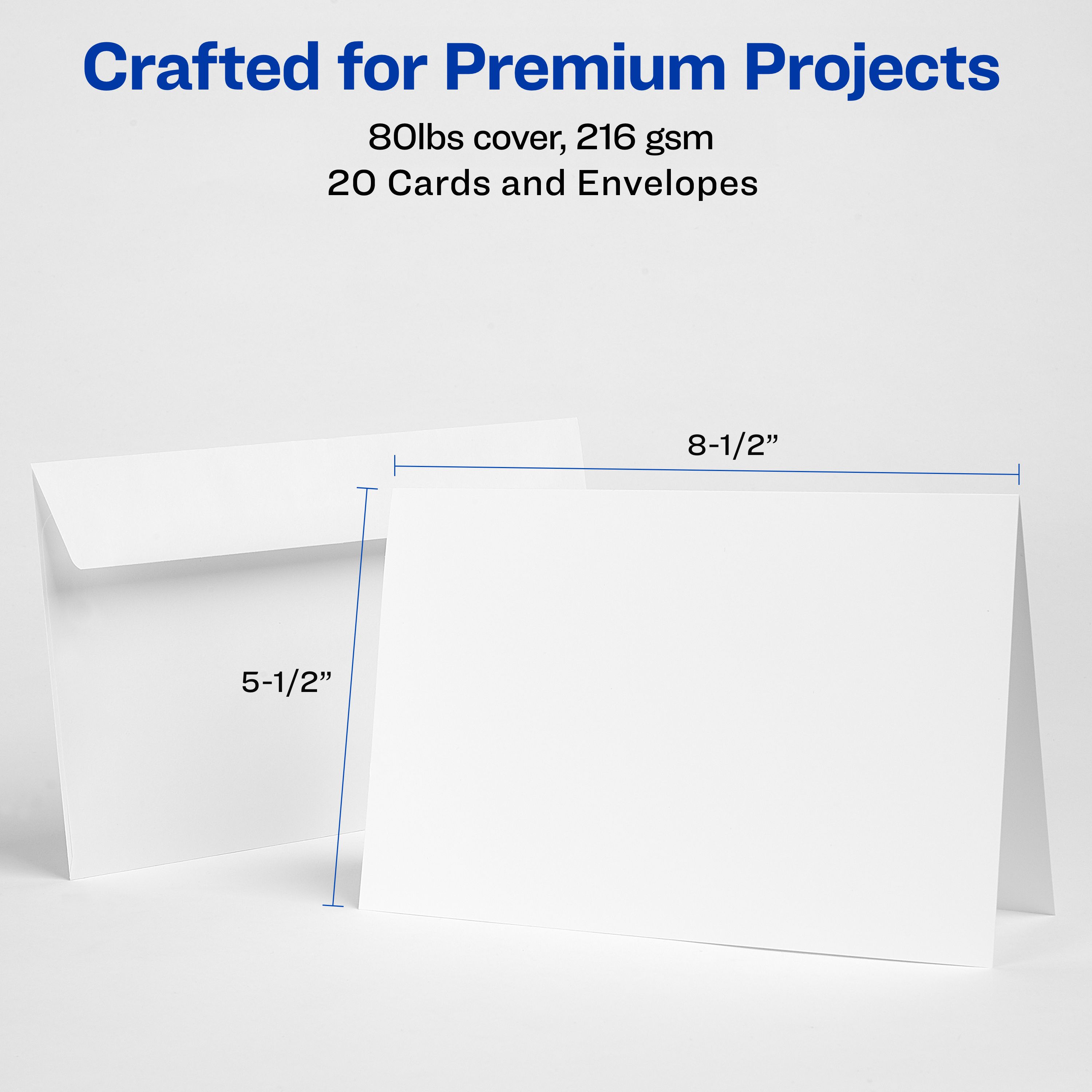 Half-Fold Greeting Cards & Envelopes, Matte White 3265 | Avery